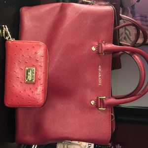 Michael Kors Large Red Satchel/Michael Kors Wallet